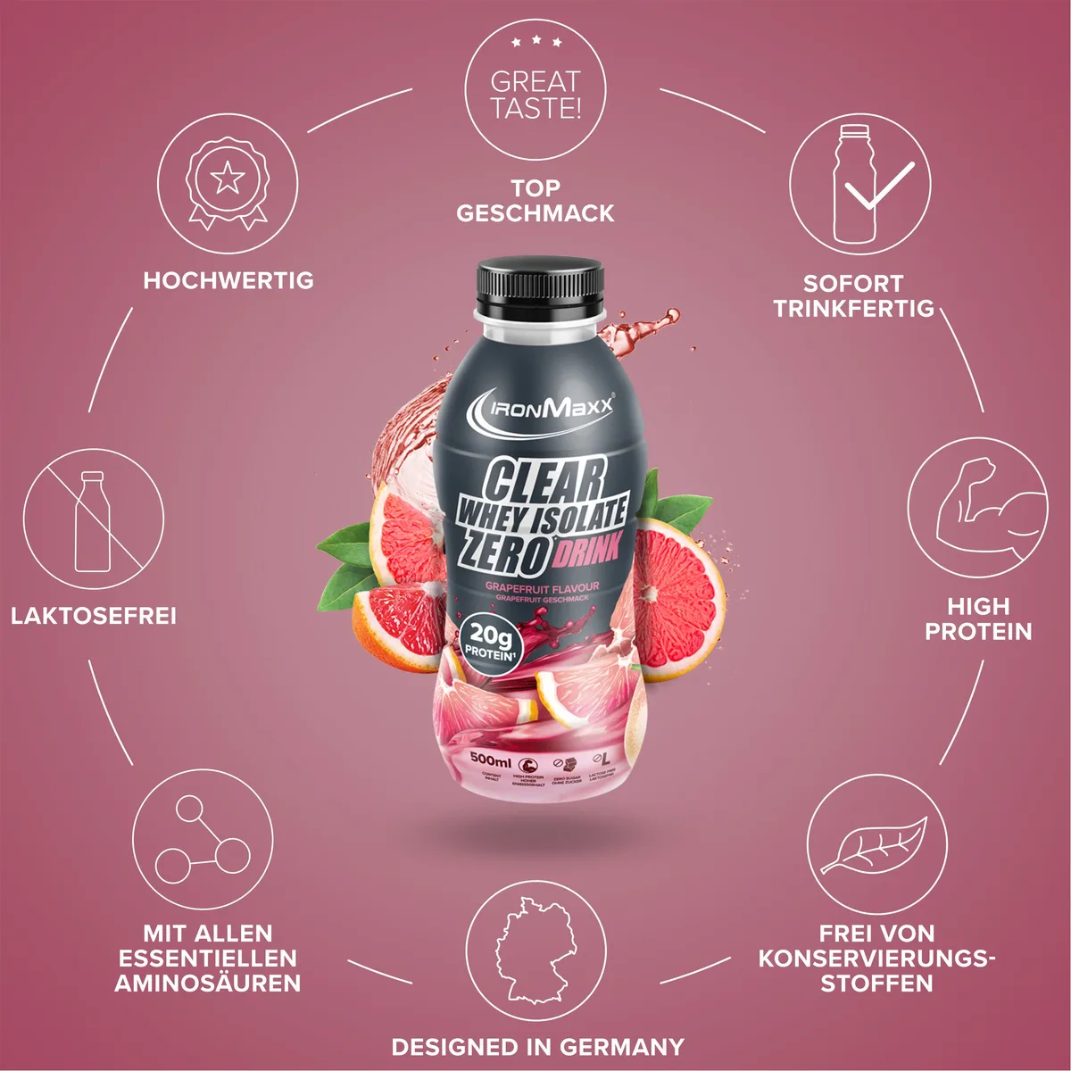 Clear Whey Isolate RTD (500ml) - Grapefruit – Bild 6