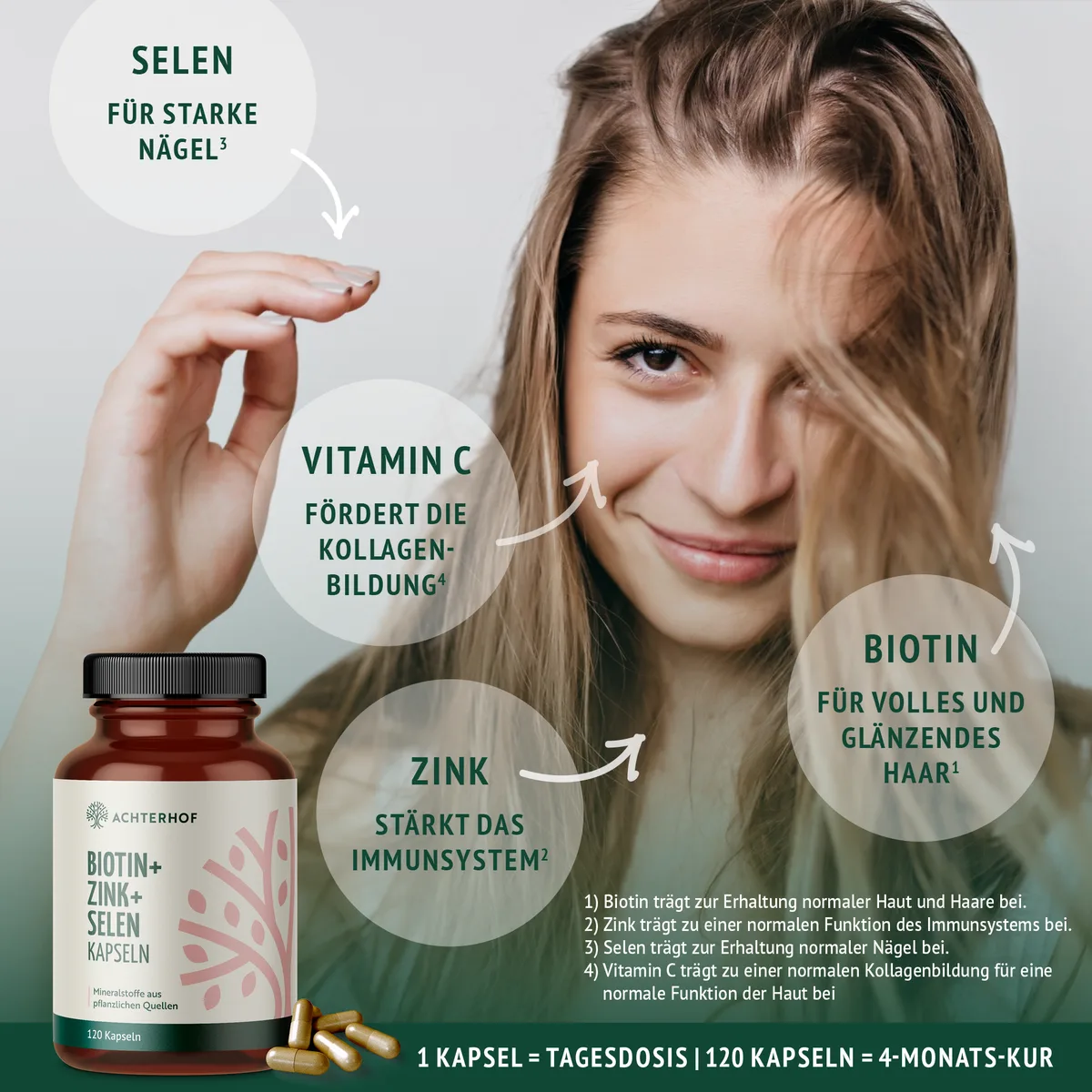 Biotin+Zink+Selen Kapseln (120 Kapseln) – Bild 6