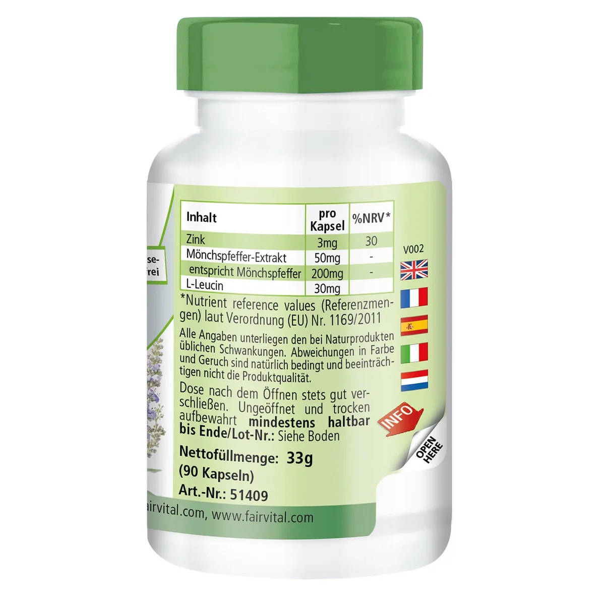 Mönchspfeffer 200mg mit Zink (90 Kapseln) – Bild 2