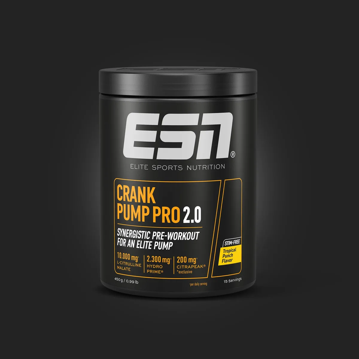 ESN Crank Pump Pro 2.0, Tropical Punch, 450 g, Pre Workout Booster - made in Germany – Bild 2