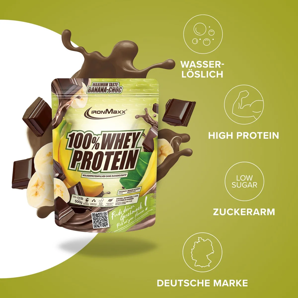 100% Whey Protein (500g) - Banana Choc – Bild 2