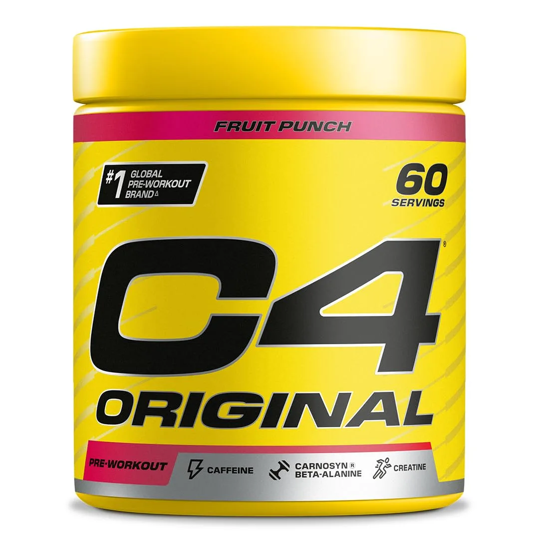 C4 Original - Pre-Workout-Booster - Getränkepulver für Energy Drink | 150 mg Koffein + Beta-Alanin + Kreatin-Monohydrat (Fruchtpunsch, 60 Portionen)