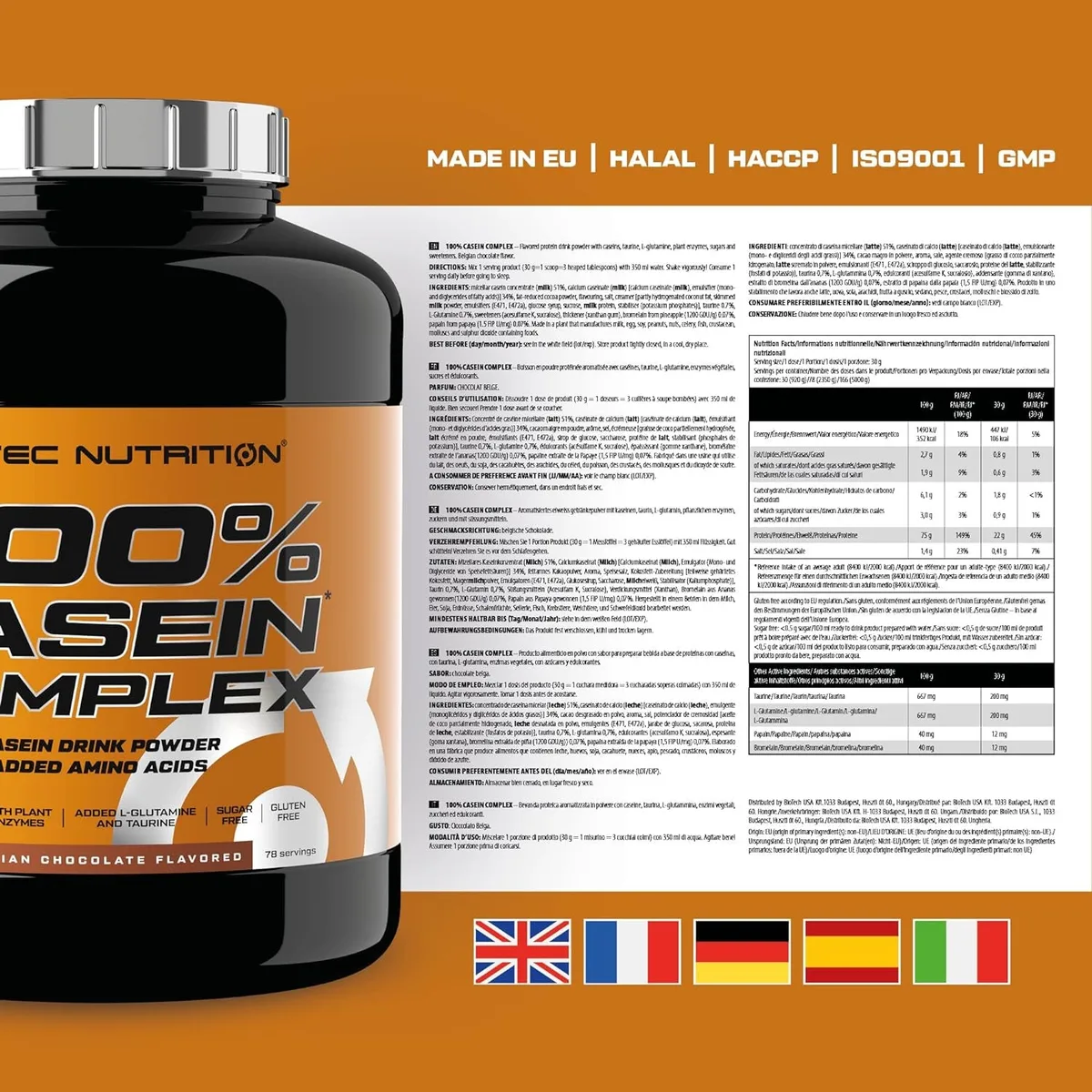 100% Casein Complex (2350g) Belgische Schokolade – Bild 6