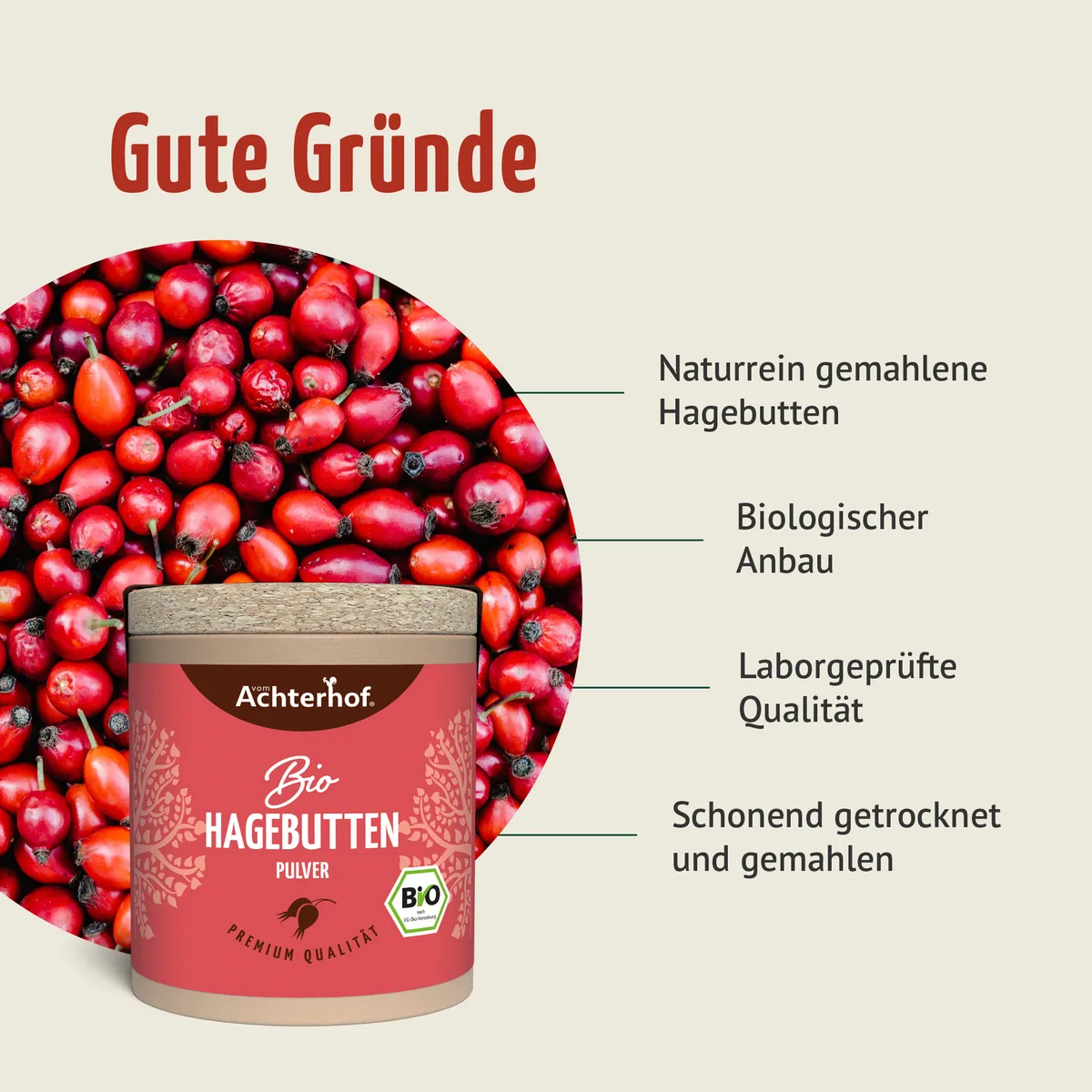 Bio Hagebutten Pulver (50g) – Bild 4
