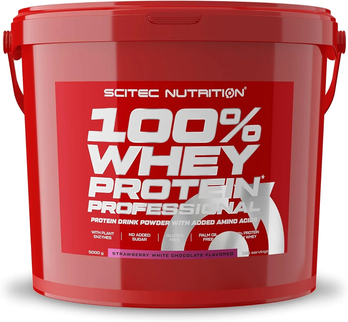 100% Whey Protein Professional (5000g) Erdbeer-weiße-Schokolade – Bild 4