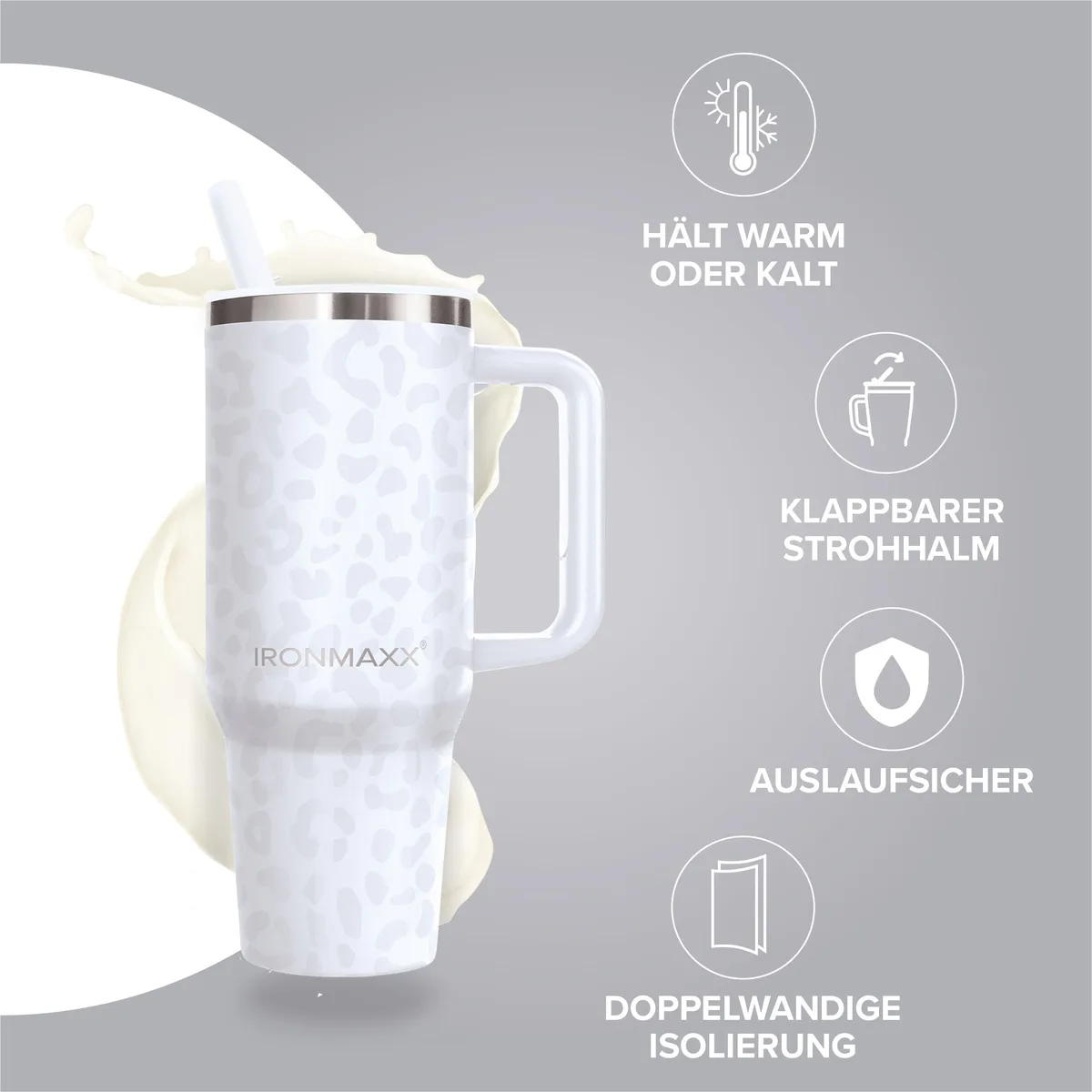 IronMaxx Cup V4.0 (1200ml) - Leo-Style White – Bild 2