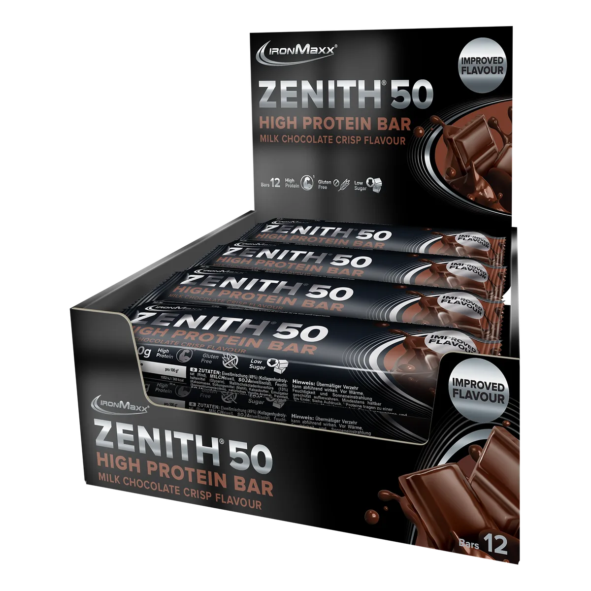 ZENITH® 50 Protein Riegel (12x100g) - Schokolade Crisp