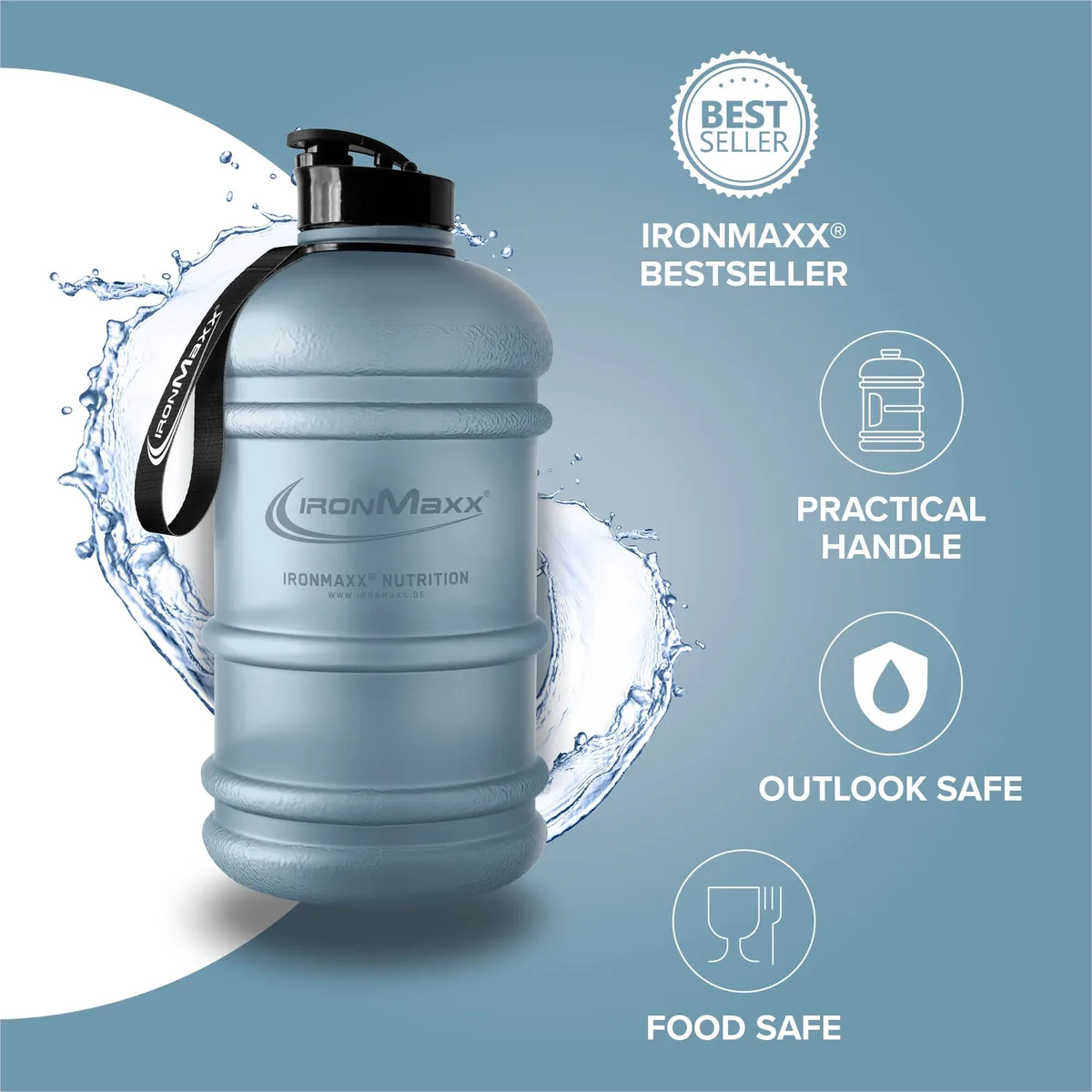 Water Gallon (2200ml) - Matt Transparent Frosted Kyanite Blue – Bild 8