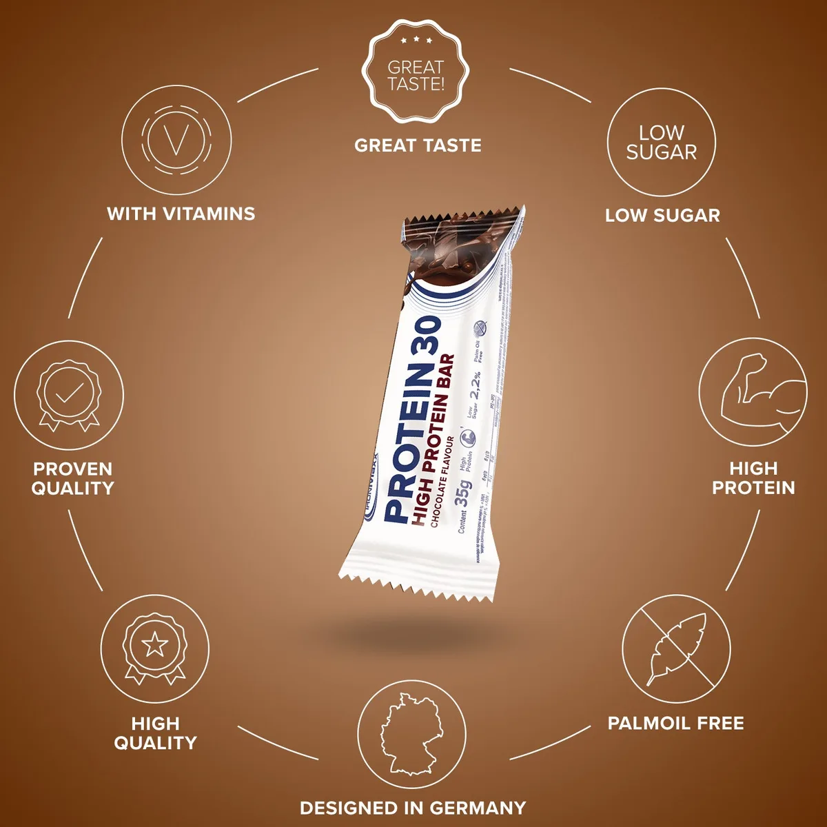 Protein 30 Protein Riegel (35g) - Schokolade – Bild 6