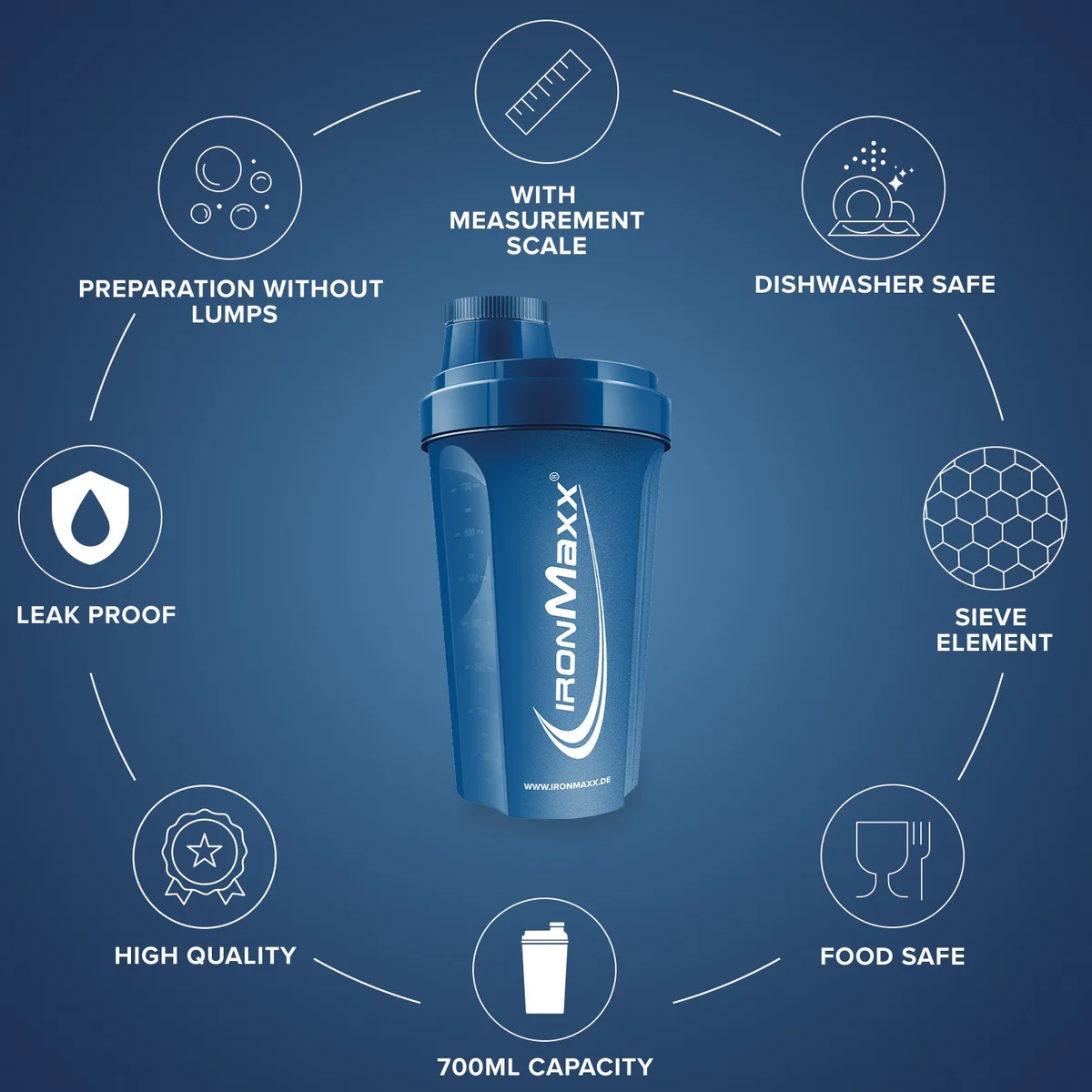 Shaker (700ml) - Dunkelblau – Bild 8