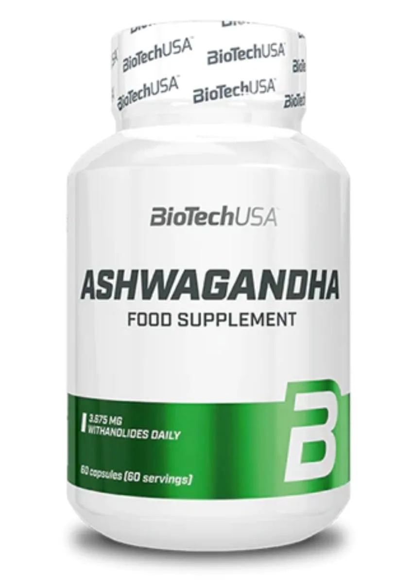 BioTechUSA Ashwagandha | Ashwagandha-Wurzel-Extrakt-Kapseln | Immununterstützung & Stressabbau | 60 Kapseln