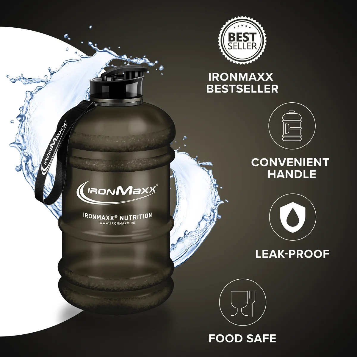 Water Gallon (2200ml) - Matt Schwarz – Bild 7