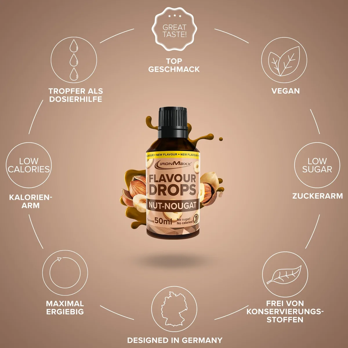 Flavour Drops (50ml) - Nuss Nougat – Bild 5
