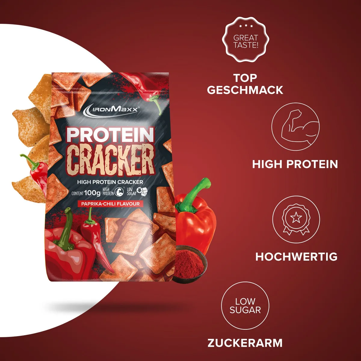 Protein Cracker (100g) - Paprika Chili – Bild 2