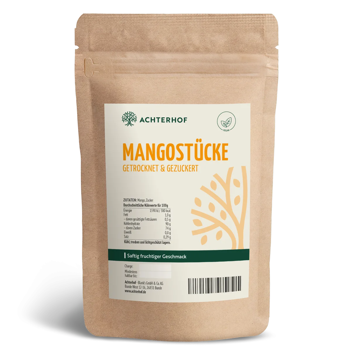 Mangostücke getrocknet & gezuckert (250g)