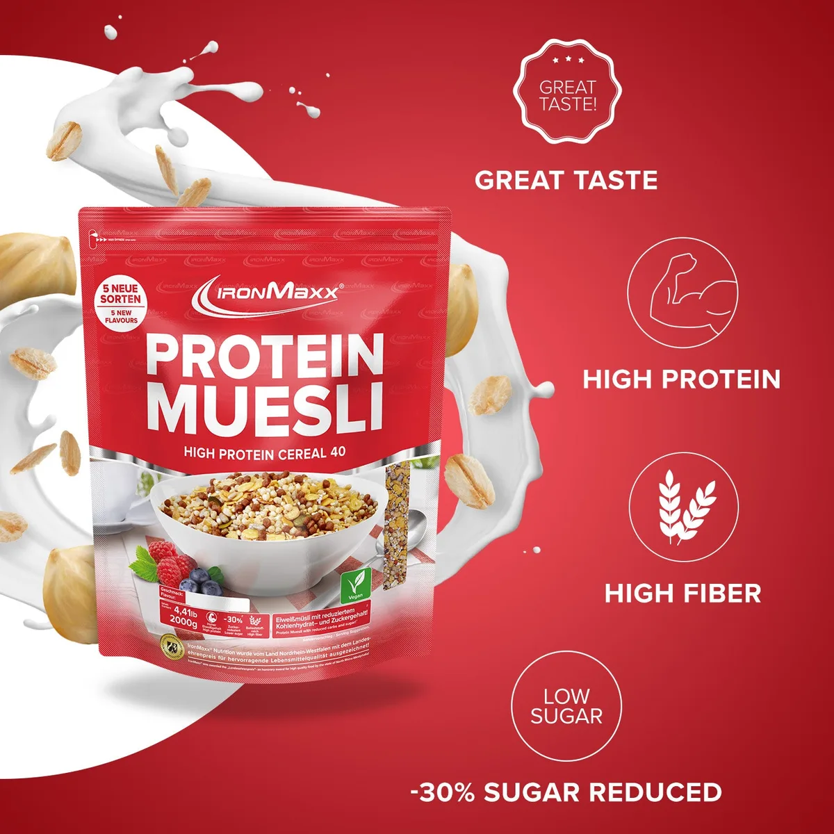 Protein Müsli (2000g) - Haselnuss – Bild 2