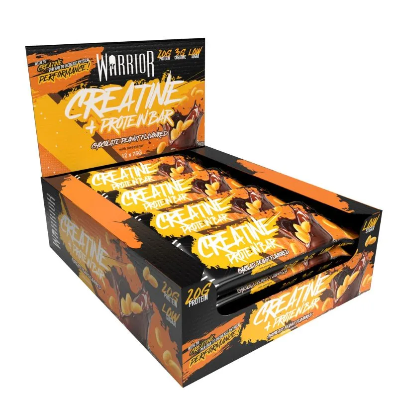 Warrior Creatine Protein Bar, 75g 12 x 75g BOX / Salted Caramel Brownie – Bild 6