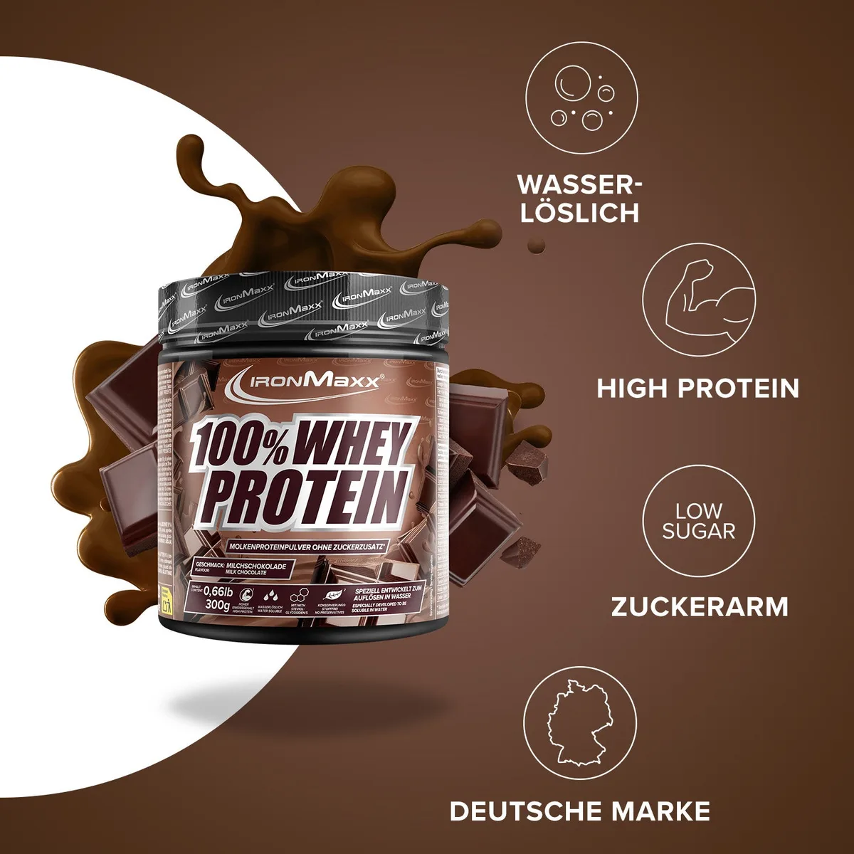 100% Whey Protein (300g) - Milchschokolade – Bild 2