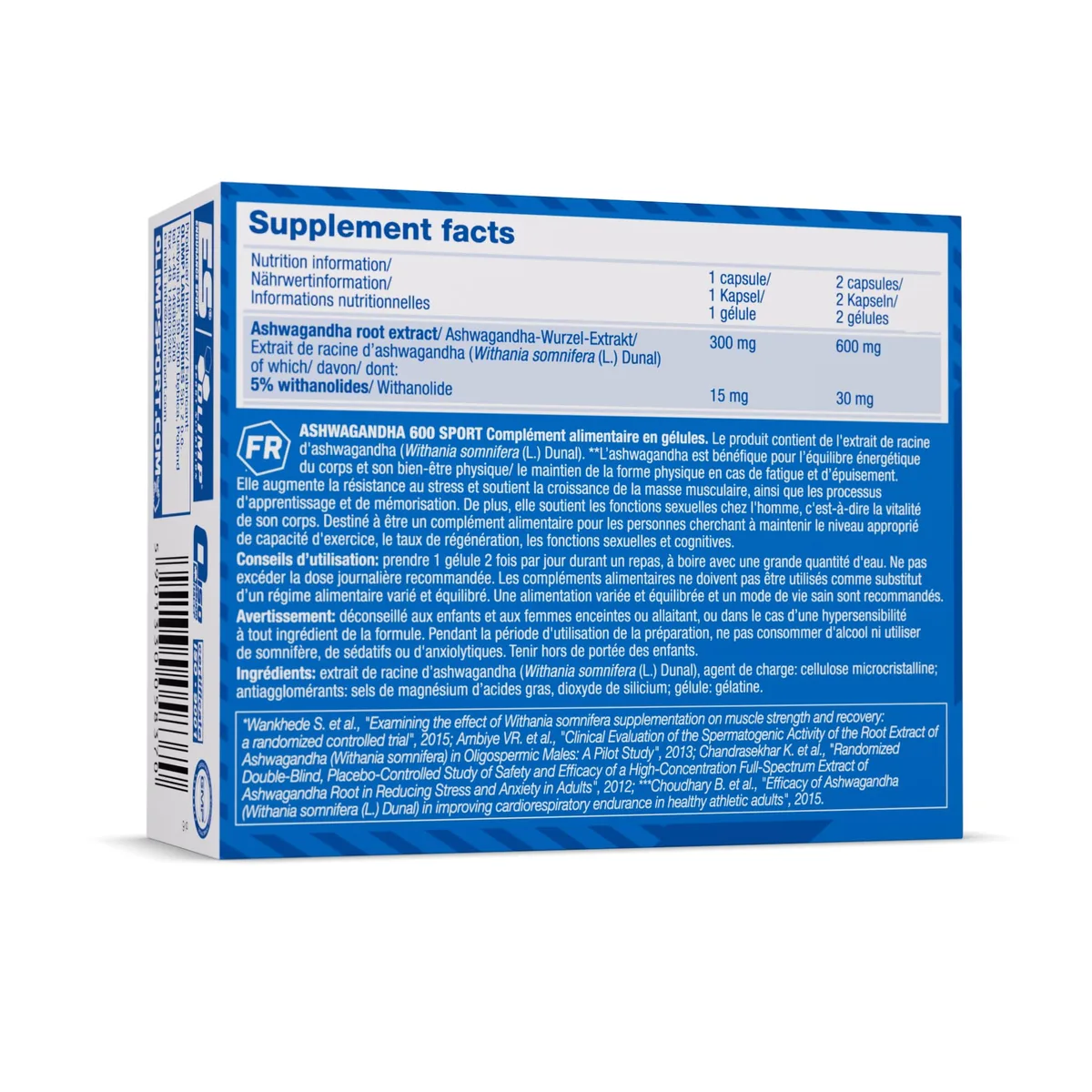 OLIMP SPORT NUTRITION- Ashwagandha 600 Sport Caps. Bio Ashwaganda-Wurzel-Extrakt hochdosiert. (60 Kapseln) – Bild 2