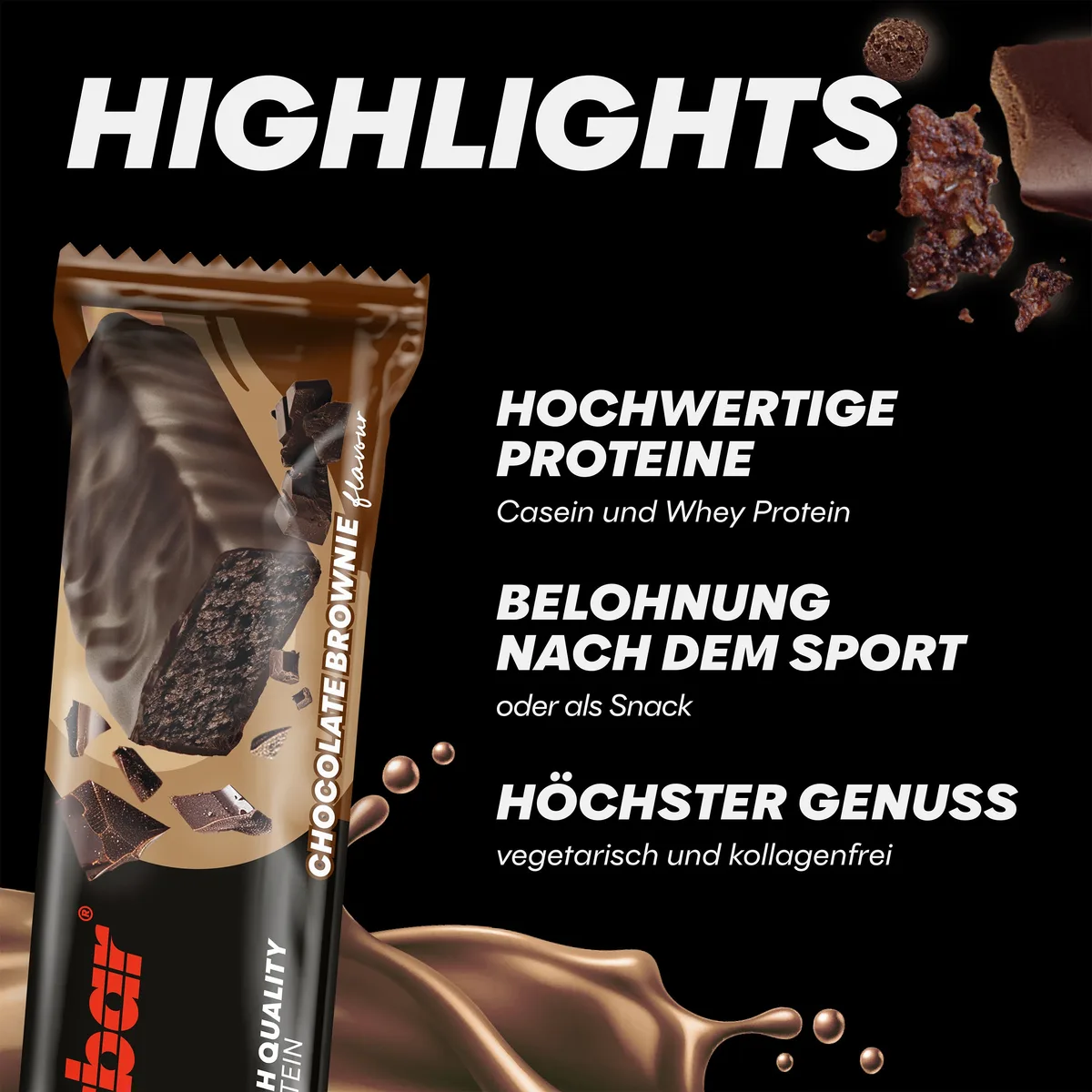 Protein+ Low in Sugars (16x35g) Chocolate Brownie – Bild 4