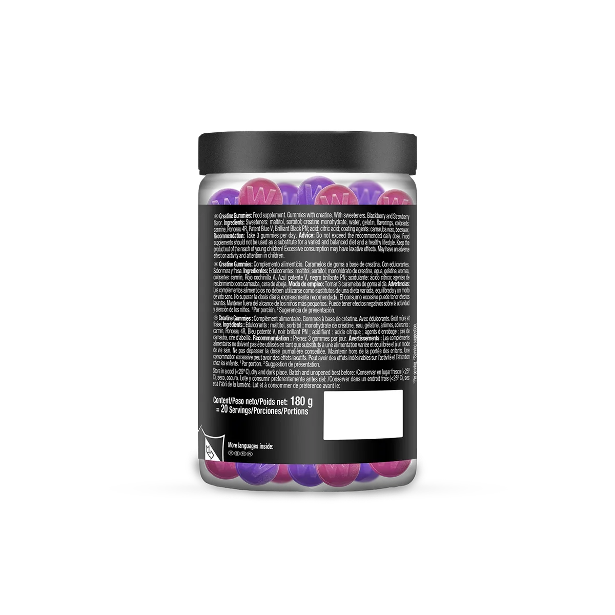 Micronized Creatine Gummies Dual Flavor (Blackberry & Strawberry) – Bild 3