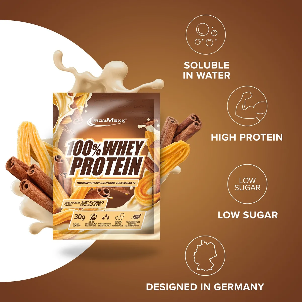 100% Whey Protein (30g) - Cinnamon Churro – Bild 7