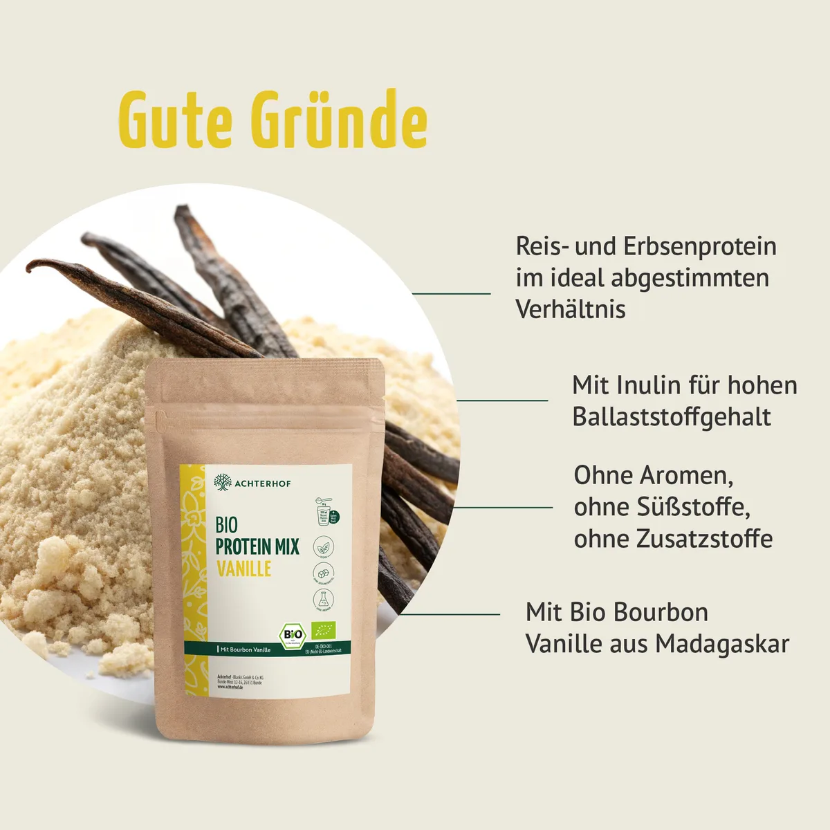 Bio Protein Mix Vanille (250g) – Bild 4