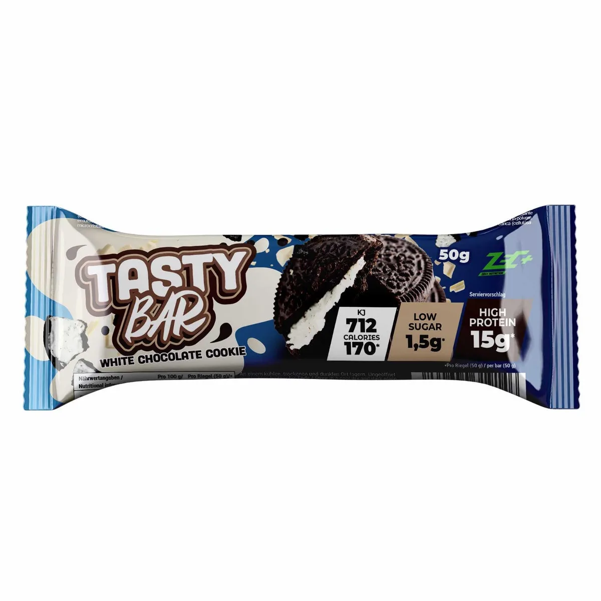 ZEC+ TASTY BAR, 50g White Chocolate Cookie / 1 Riegel