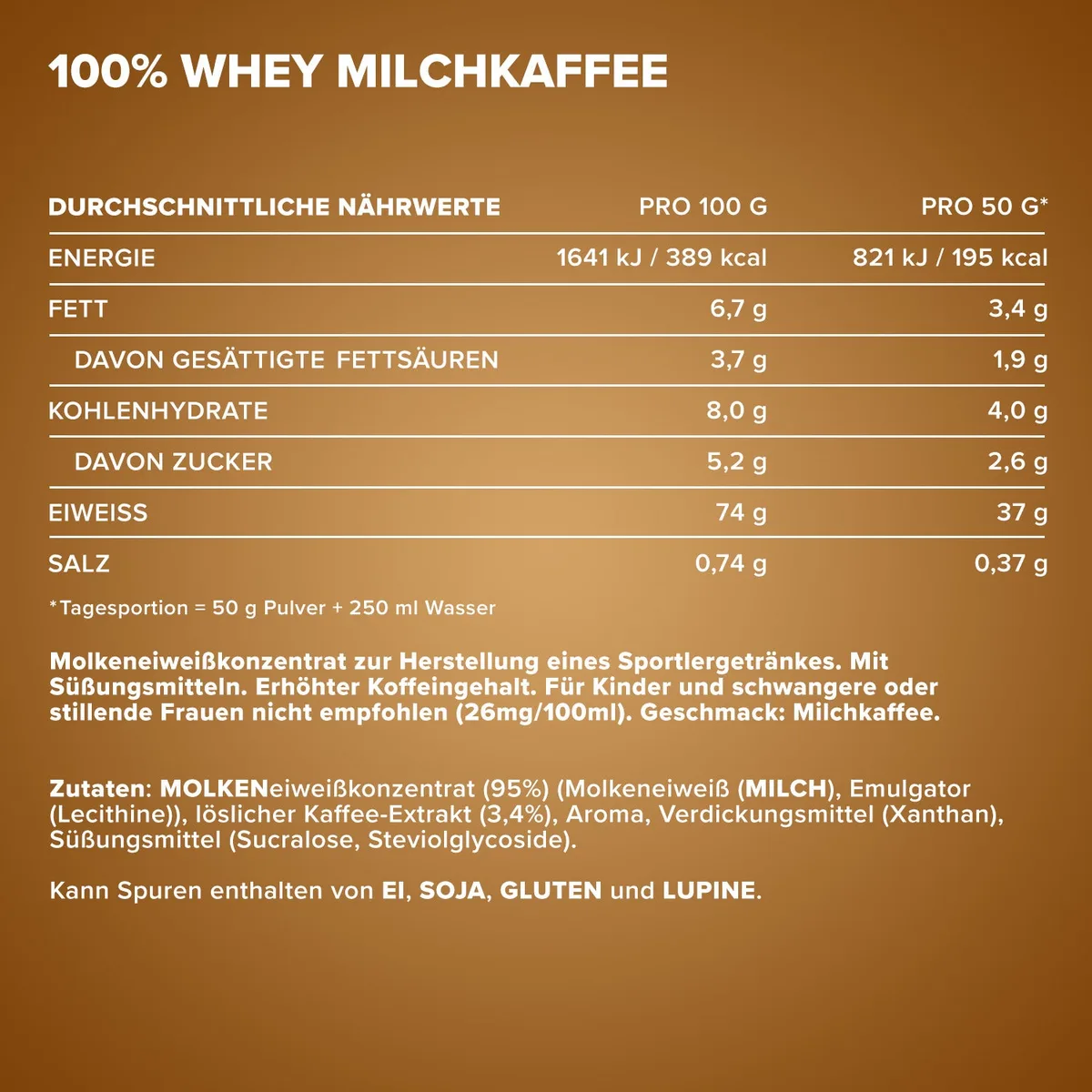 100% Whey Protein (2350g) - Latte Macchiato – Bild 4