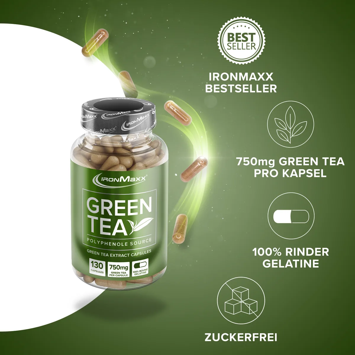 Green Tea - 130 Kapseln – Bild 2