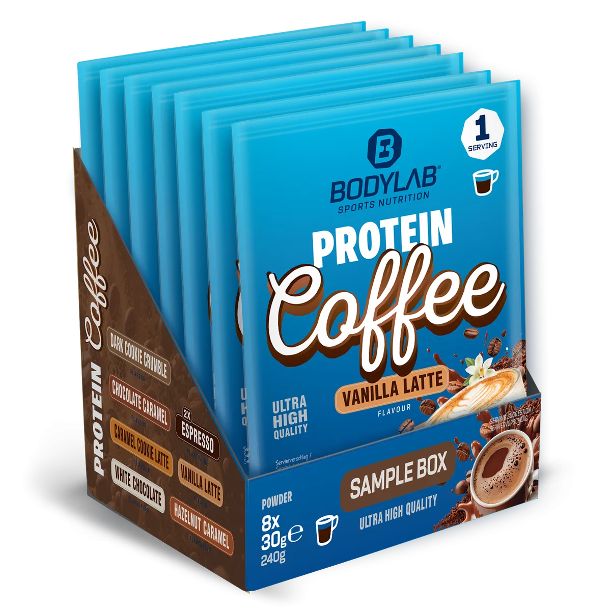 Protein Coffee Probierbox (8 Proben je 30g) – Bild 2