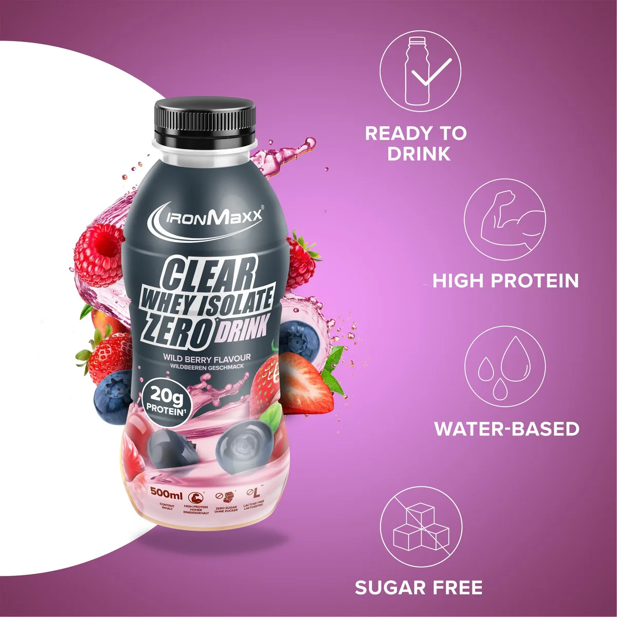 Clear Whey Isolate RTD (500ml) - Wild Berries – Bild 7
