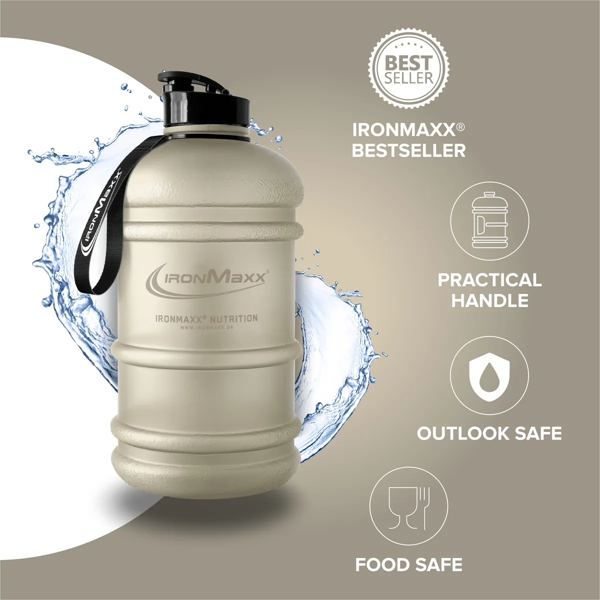 Water Gallon (2200ml) - Matt Transparent Frosted Sandstone Beige – Bild 8