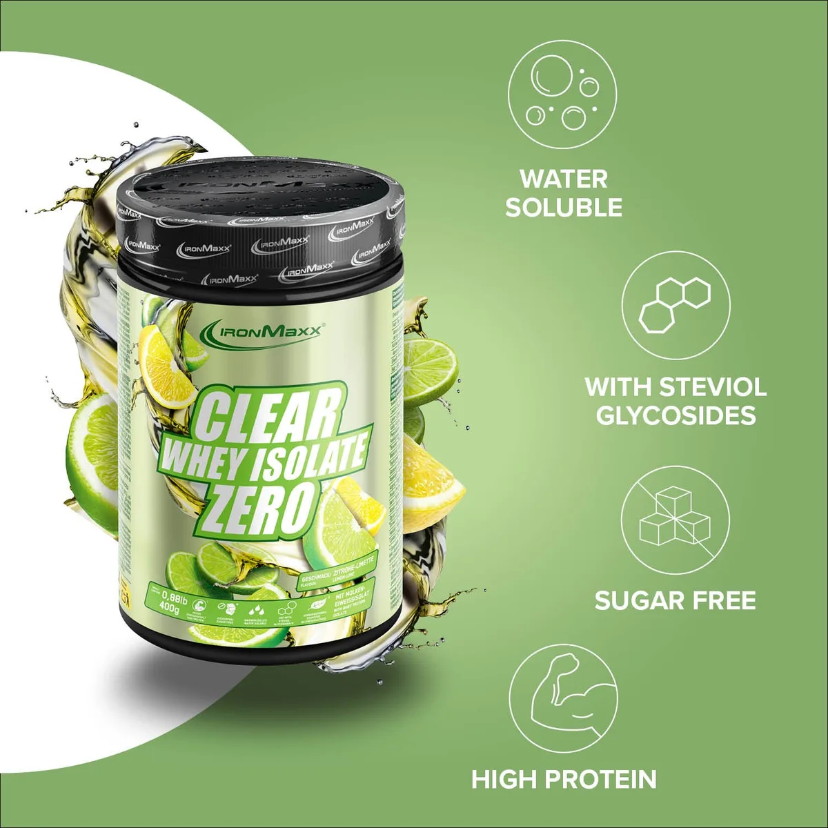 Clear Whey Isolate ZERO (400g) - Lemon Lime – Bild 2