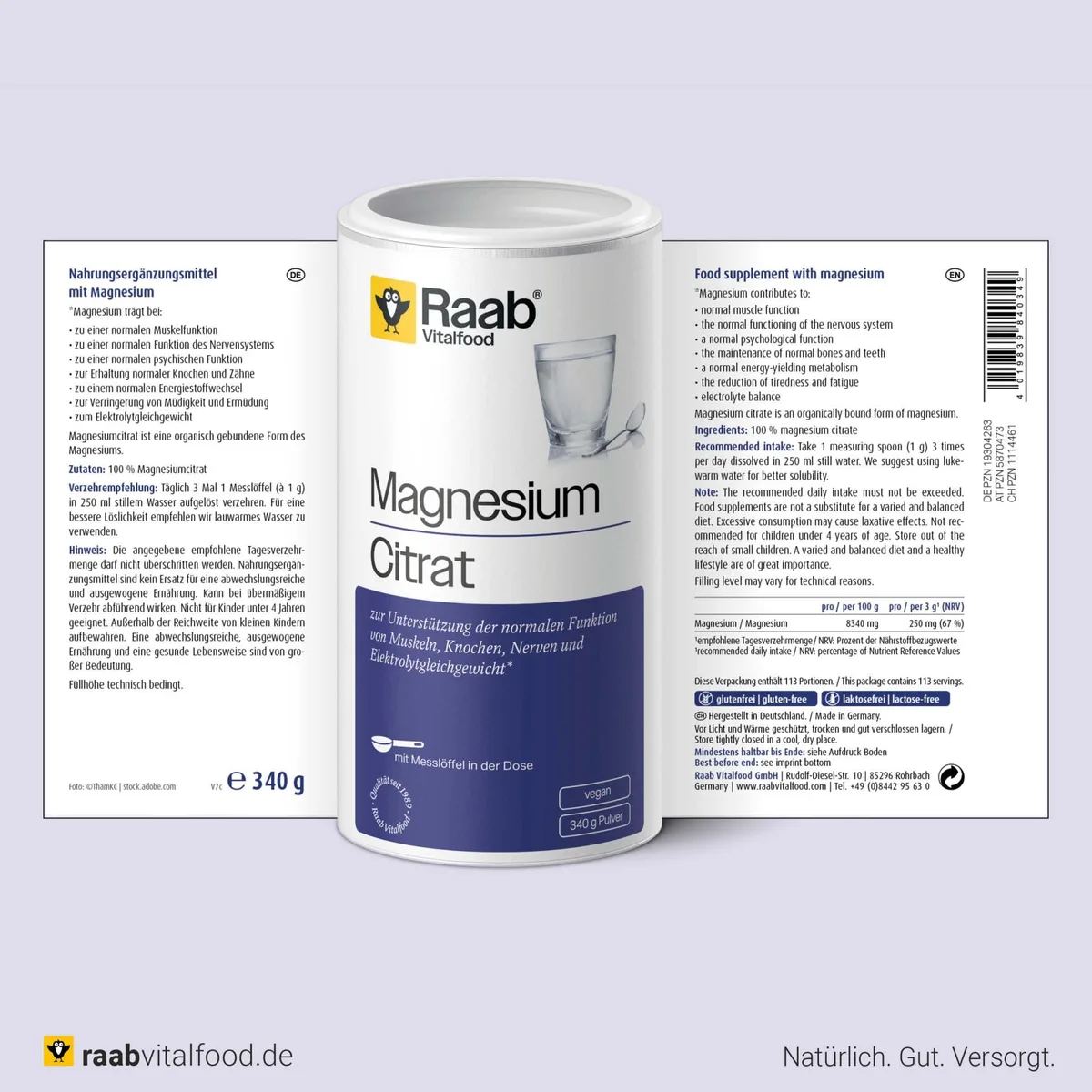 Magnesiumcitrat Pulver (340g) – Bild 2