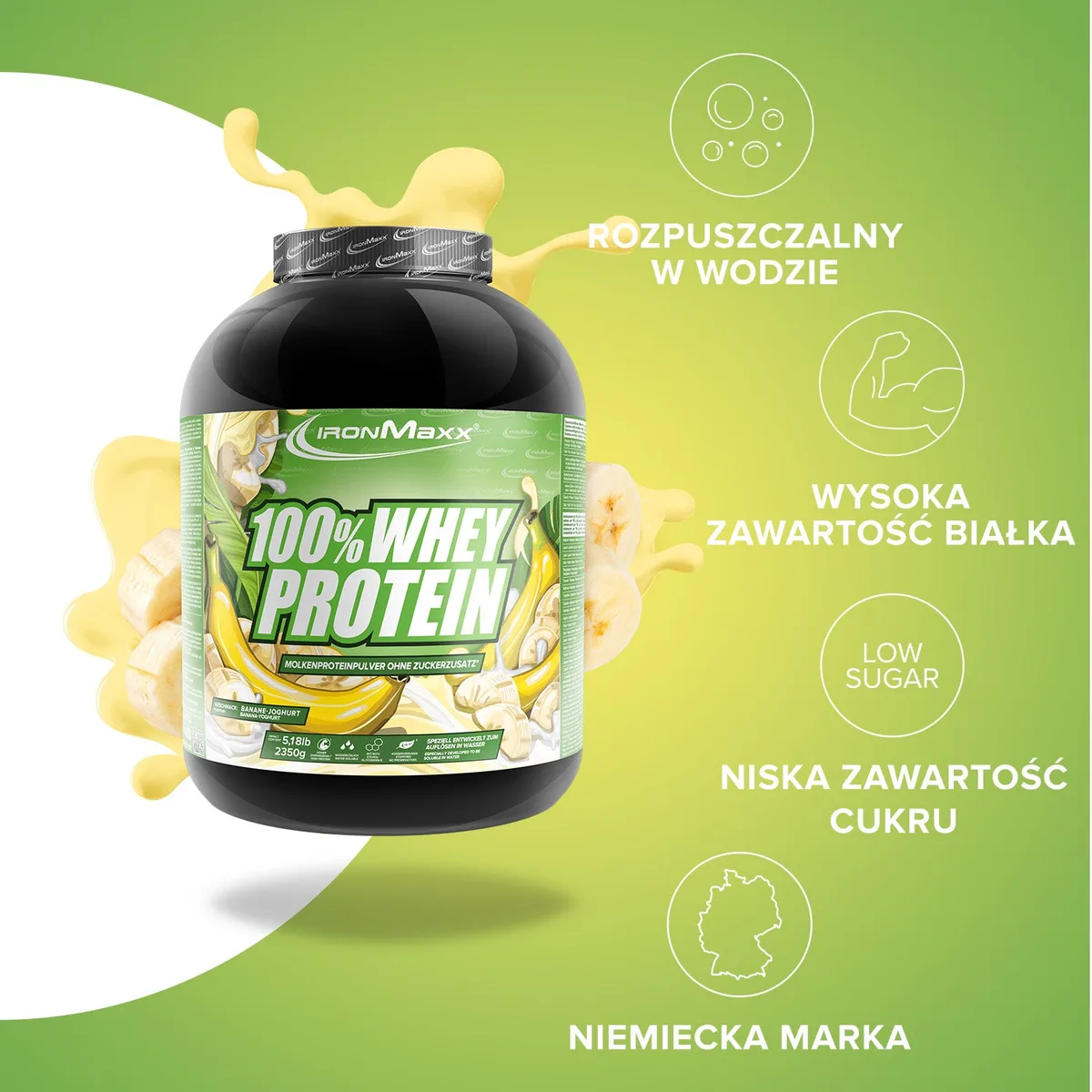 100% Whey Protein (2350g) - Banane Yoghurt – Bild 7