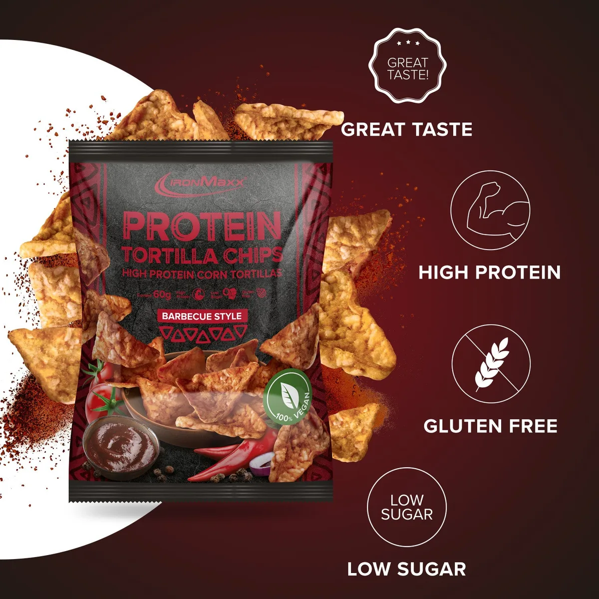 Protein Tortilla Chips 1.0 (60g) - Barbecue Style – Bild 2