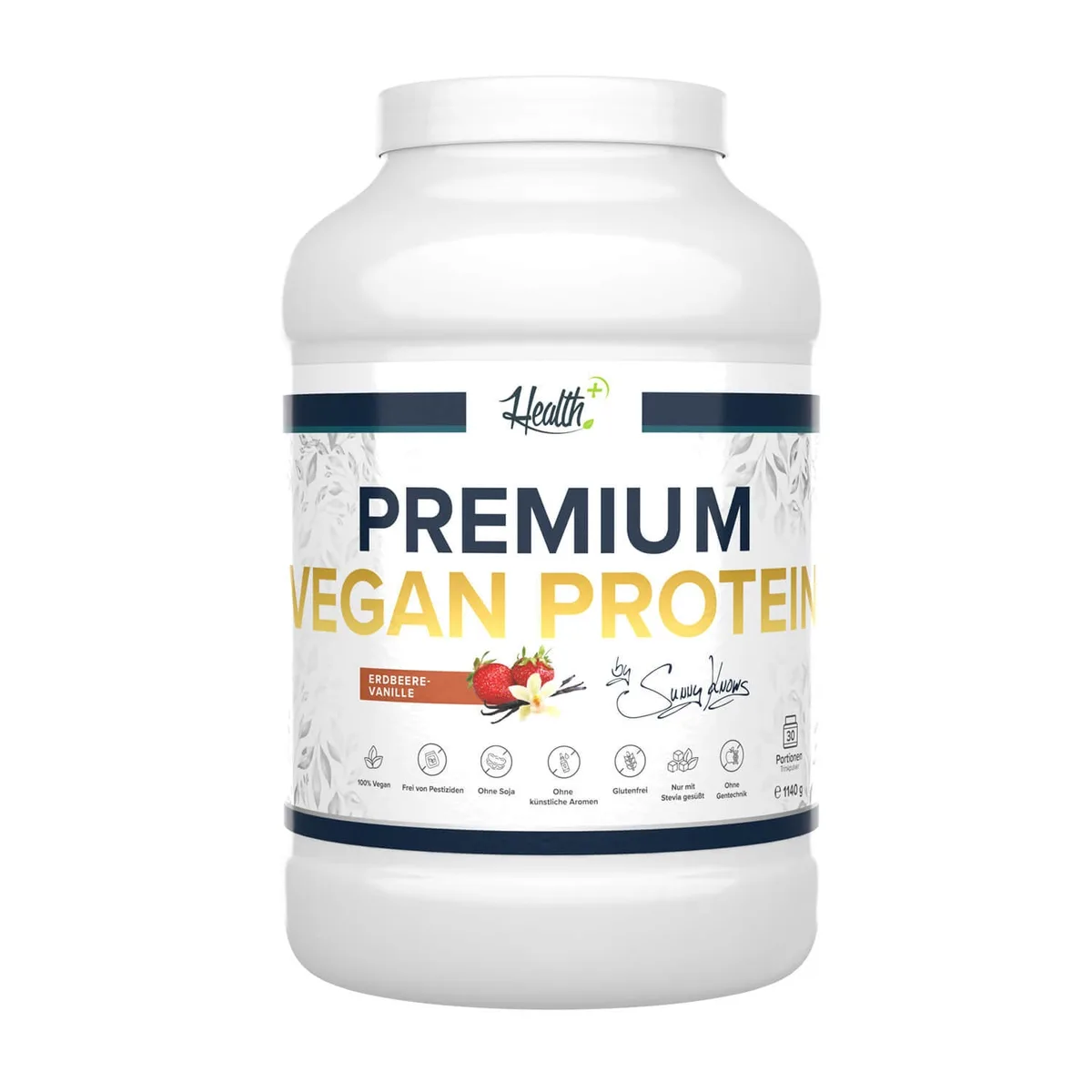 HEALTH+ Premium Vegan Protein 1140g Erbeere & Vanille – Bild 4