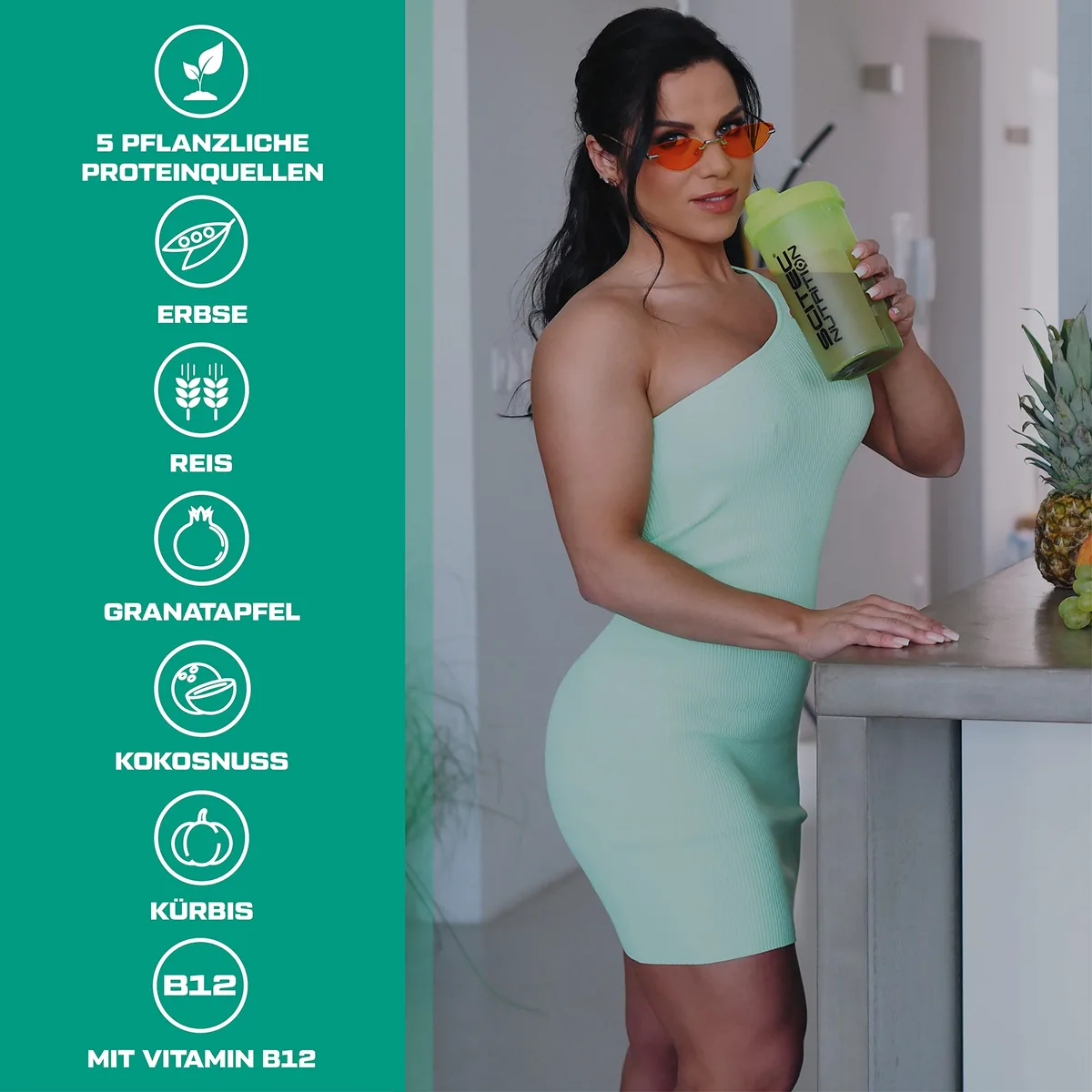 Scitec Nutrition 100% Vegan Protein - 5 pflanzliche Proteinquellen - angereichert mit Vitamin B12-33g pro Portion - Vegan, 1 kg, Vanille – Bild 2