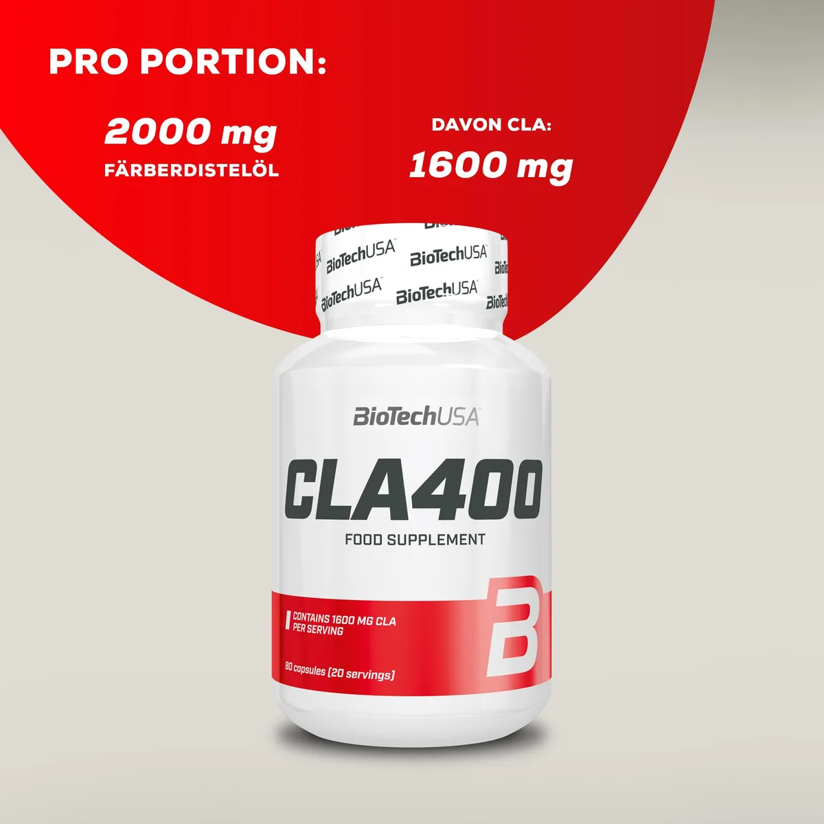 BioTechUSA CLA 400 Nahrungsergänzungsmittel Weichgelatinekapseln, die konjugierte Linolsäure enthalten, 80 Softgel Kapseln – Bild 6