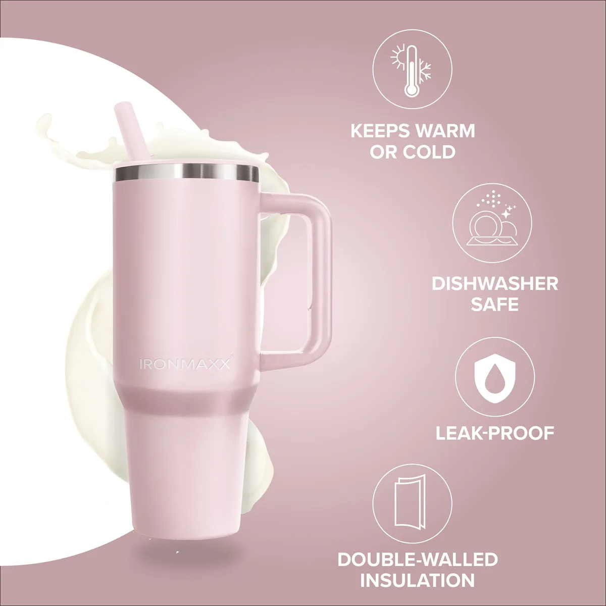 IronMaxx Cup V4.0 (1200ml) - Rose – Bild 6