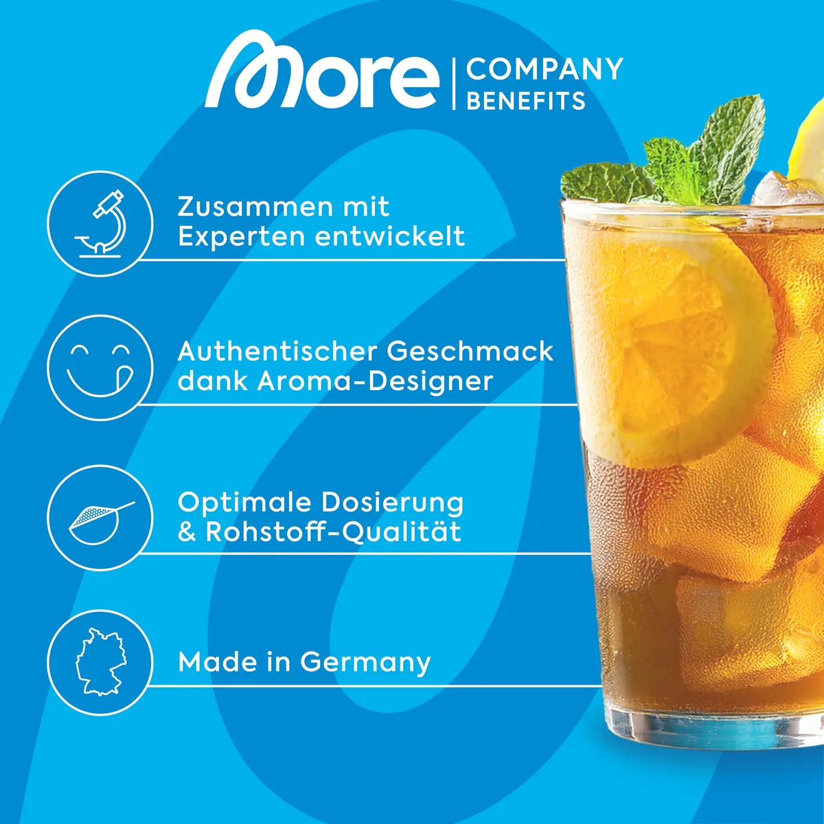 MORE Clear Protein, Peach Passionfruit Ice Tea, 600 g, Protein Drink mit Whey Isolat - made in Germany – Bild 5