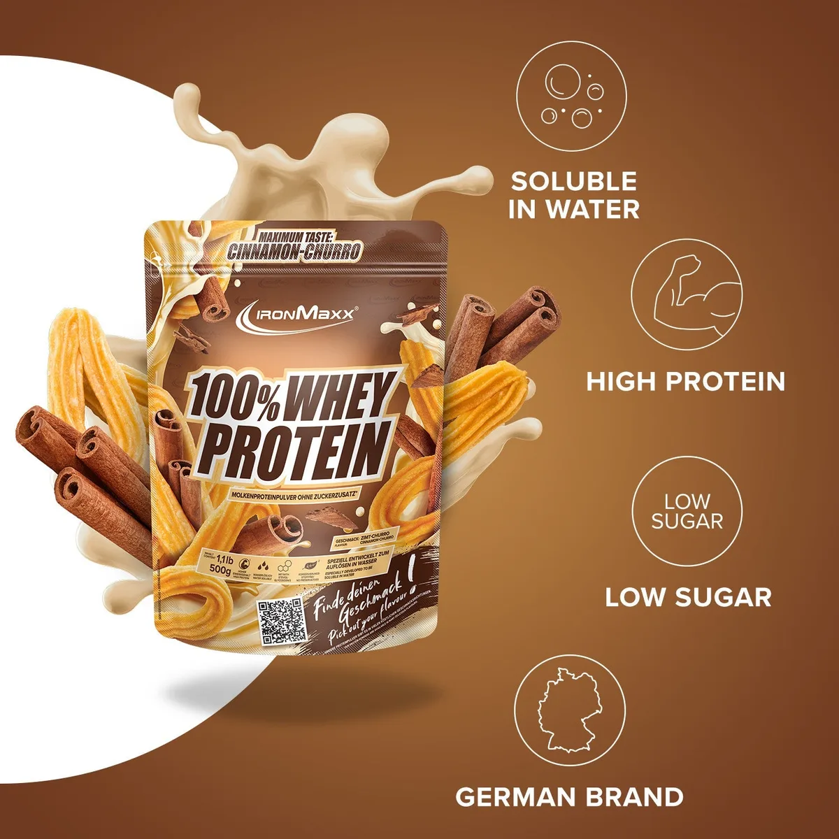 100% Whey Protein (500g) - Cinnamon Churro – Bild 7