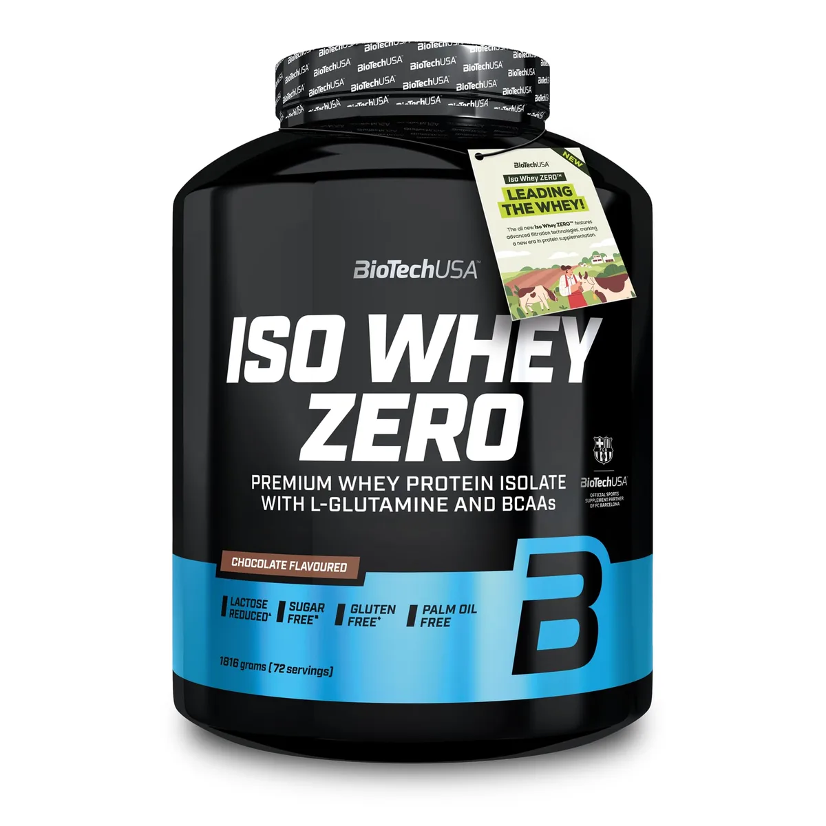 BioTechUSA Iso Whey Zero | Premium Whey Protein Isolate | Grass-Fed | Enzyme-Free | Sugar- and Gluten-free, 1816g, Schokolade
