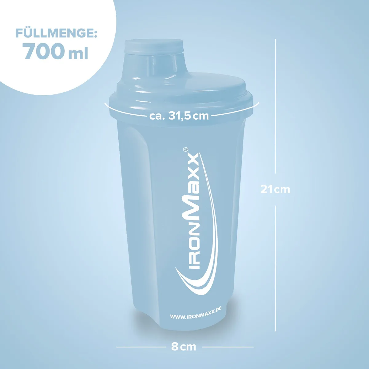 Shaker (700ml) - Columbia Blue – Bild 3