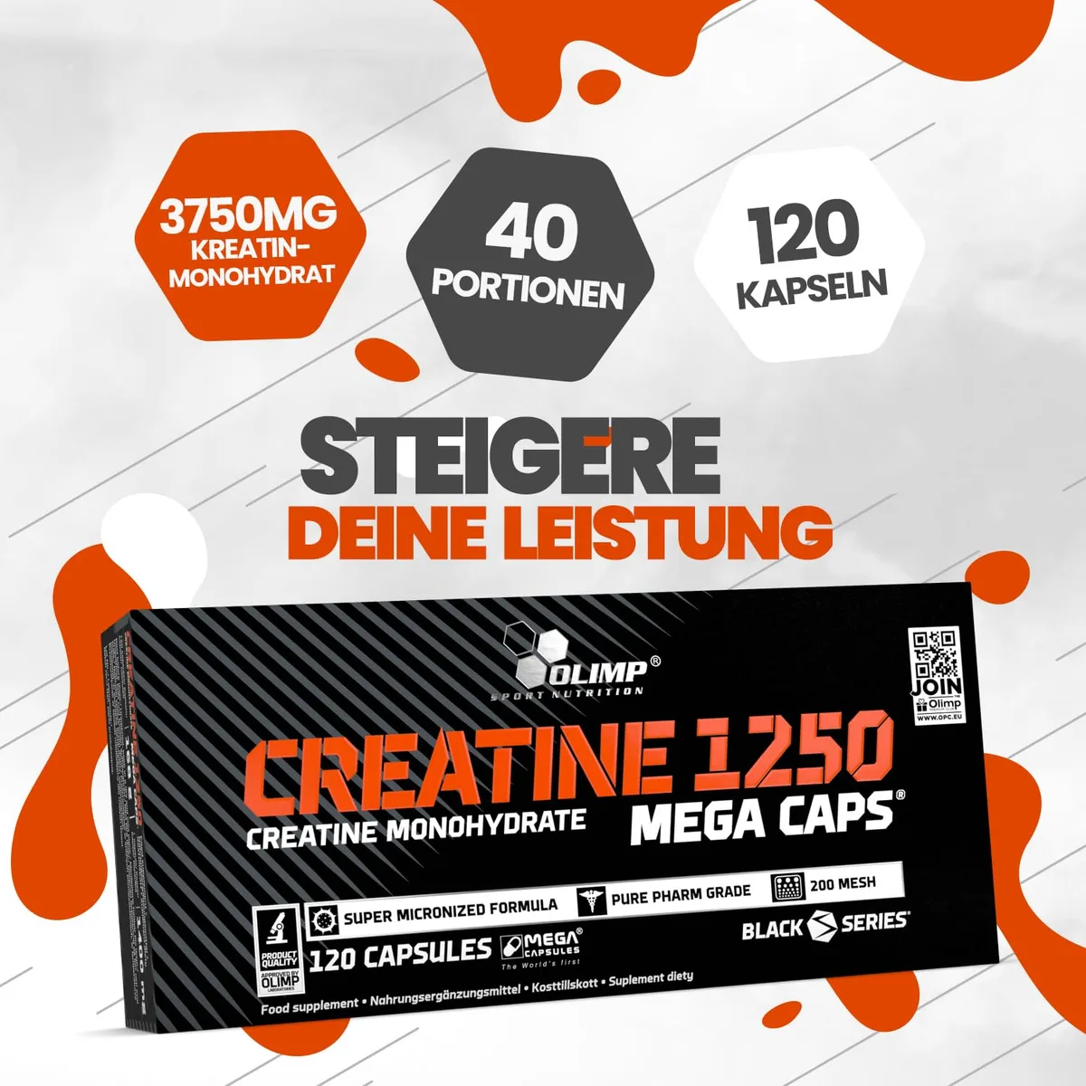 Olimp Creatine 1250 Mega Caps - 120 Kapseln – Bild 3