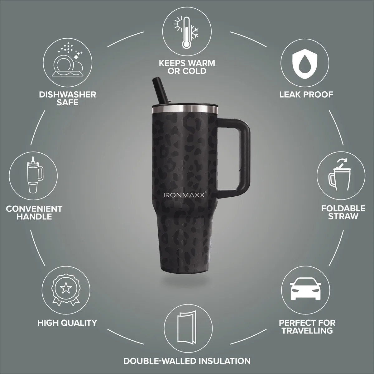 IronMaxx Cup V4.0 (1200ml) - Leo-Style Black – Bild 8
