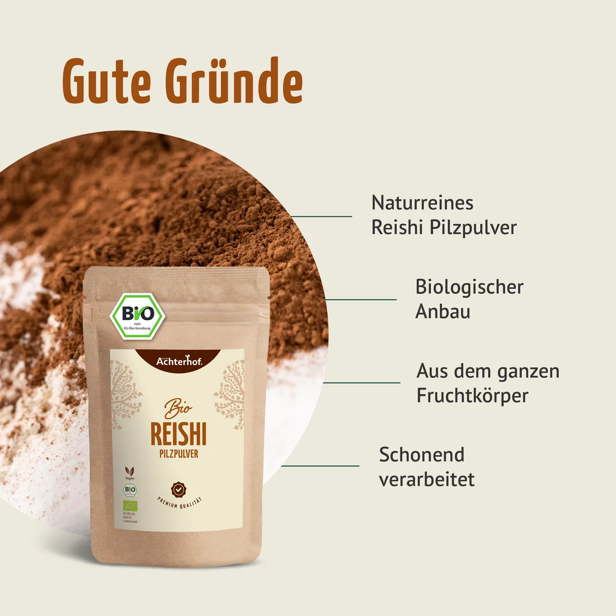Bio Reishi Pilzpulver (100g) – Bild 5