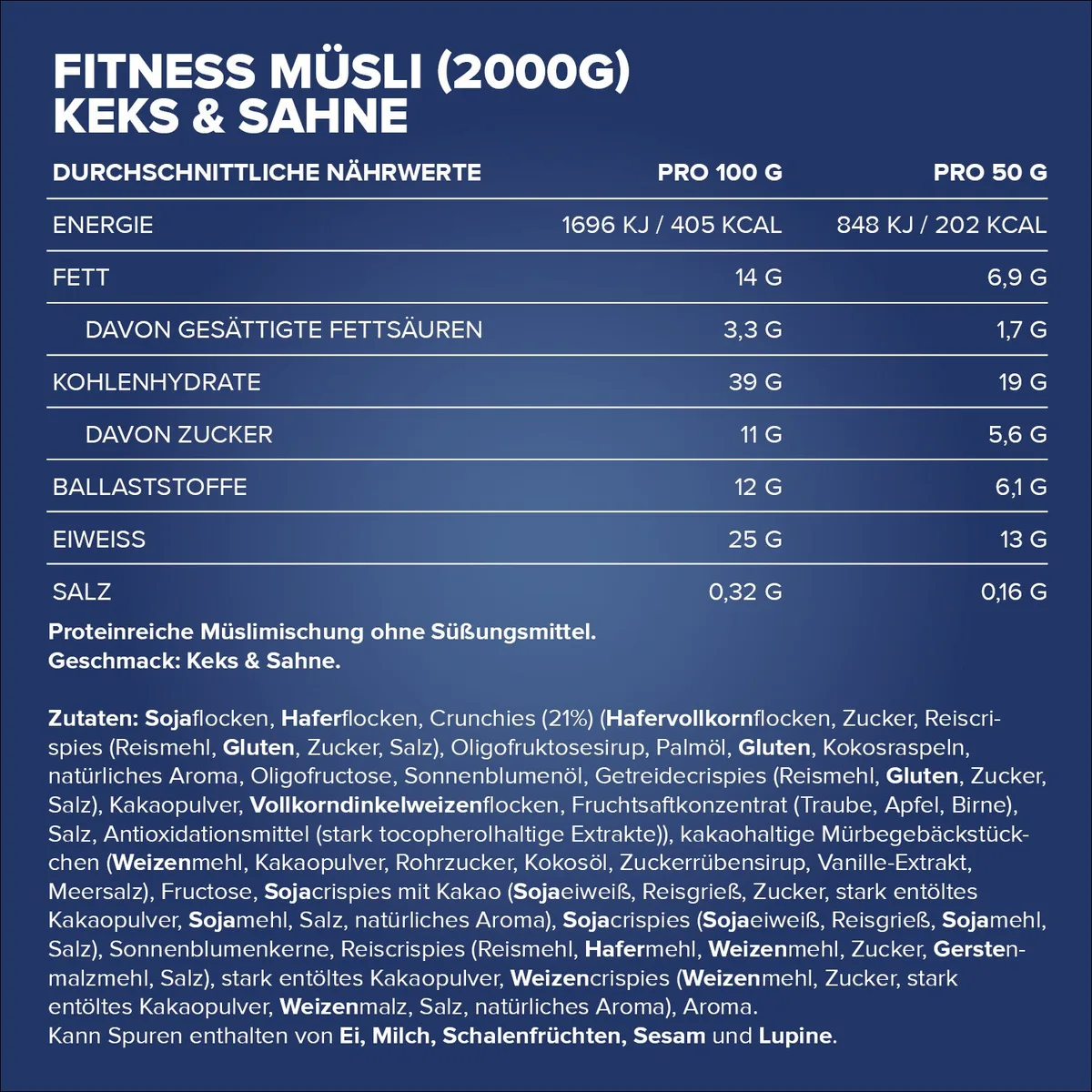 Fitness Müsli (2000g) - Cookies & Cream – Bild 4