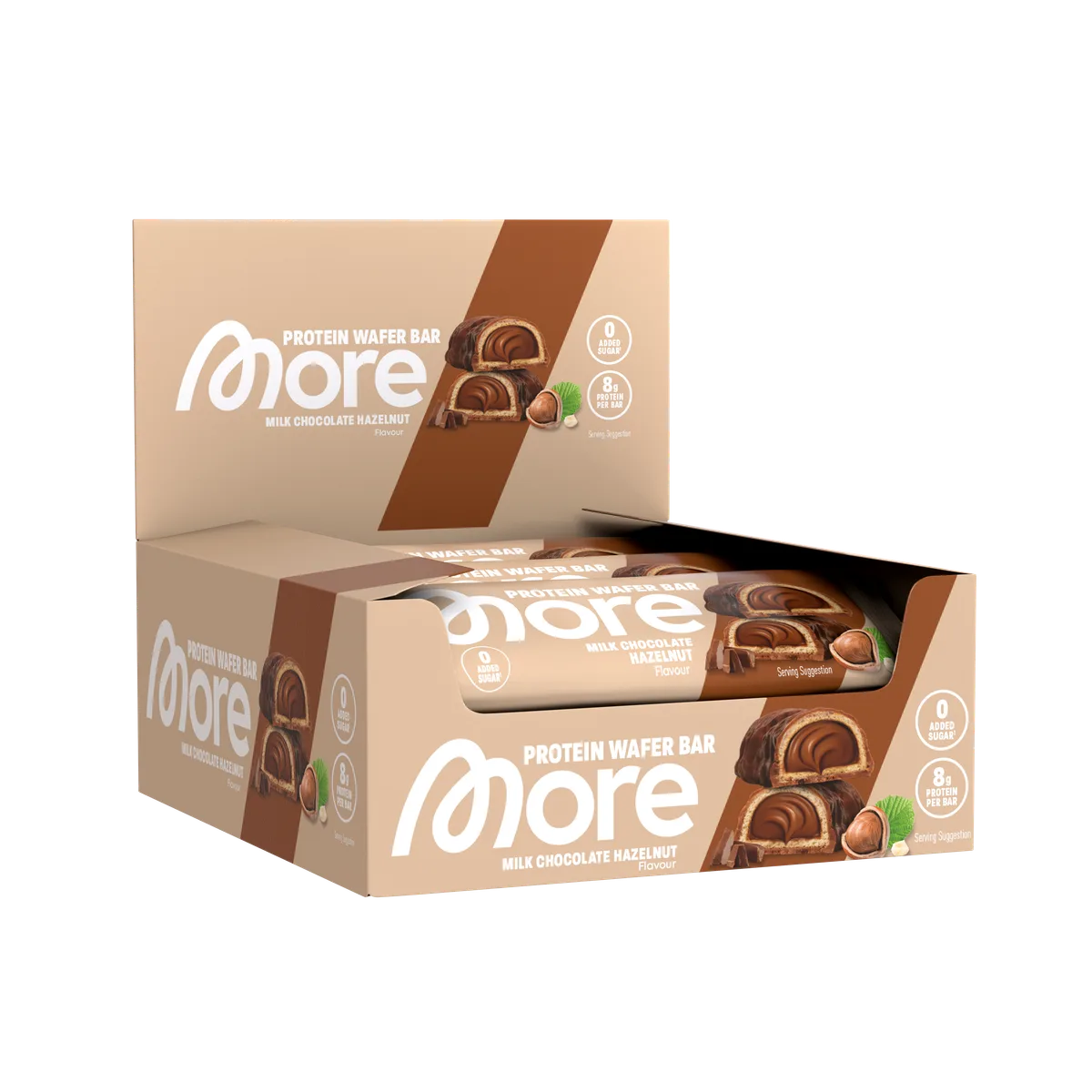 More Protein Wafer Bar Milk Chocolate Hazelnut / 6 x 30g